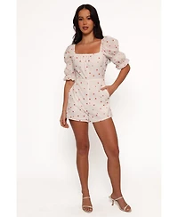Petal and Pup Women's Emerson Romper - Ditsy Heart