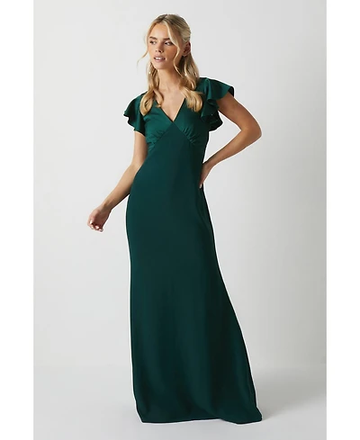 Coast Women's Petite V-Neck Maxi Bridesmaid Dress