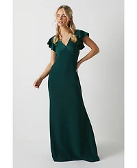 Coast Women's Petite V-Neck Maxi Bridesmaid Dress