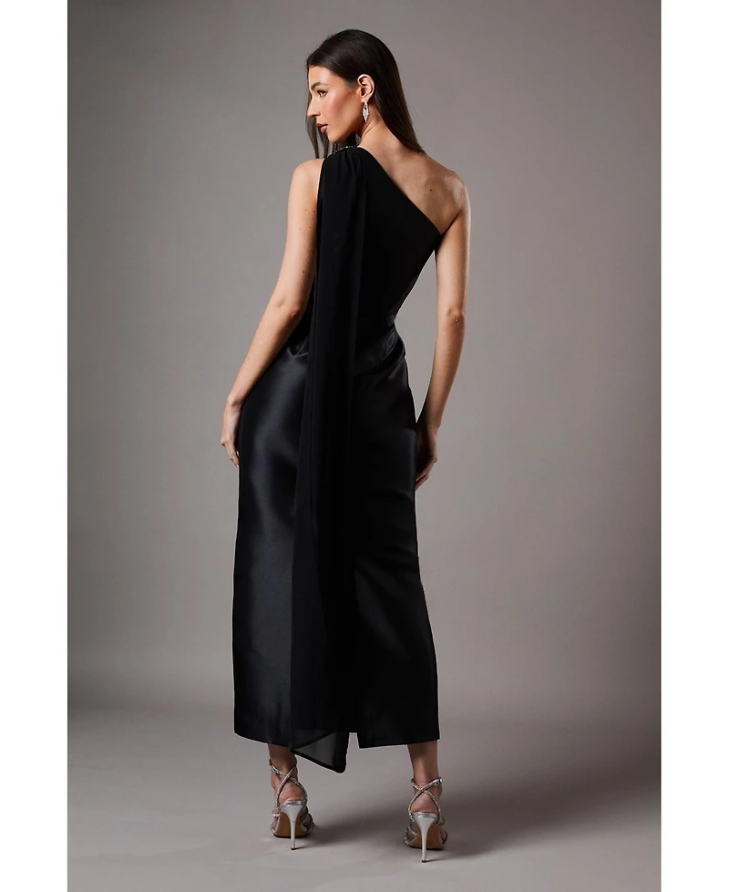Coast Women's One Shoulder Twill Gown