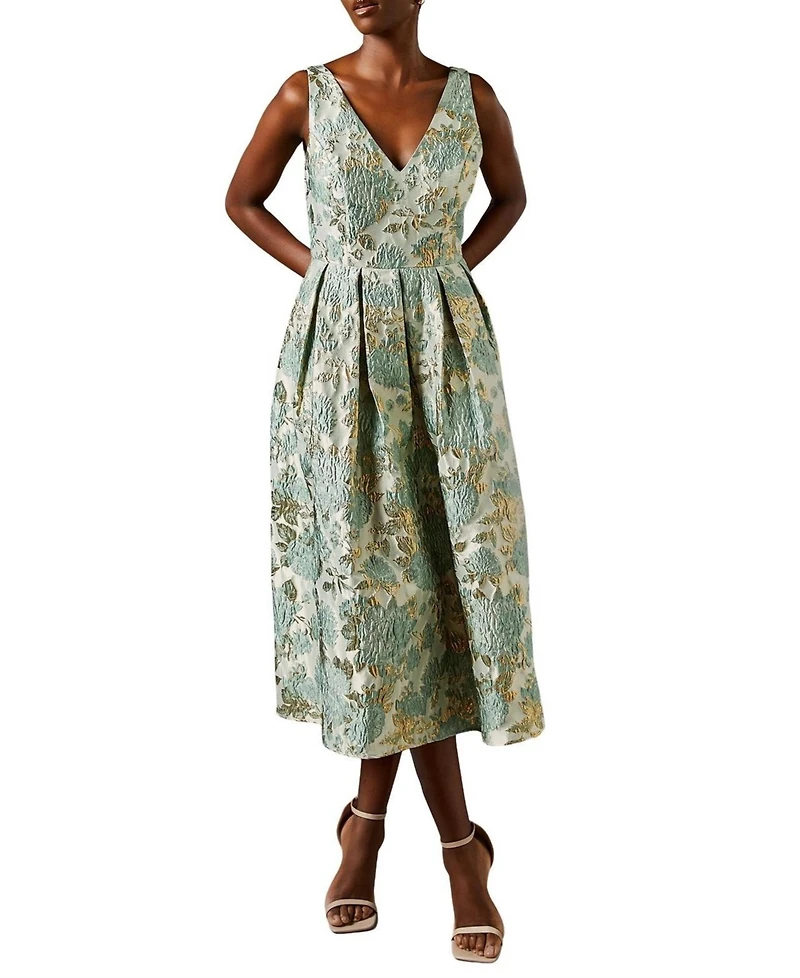 Coast Women's V-Neck Jacquard Midi Dress