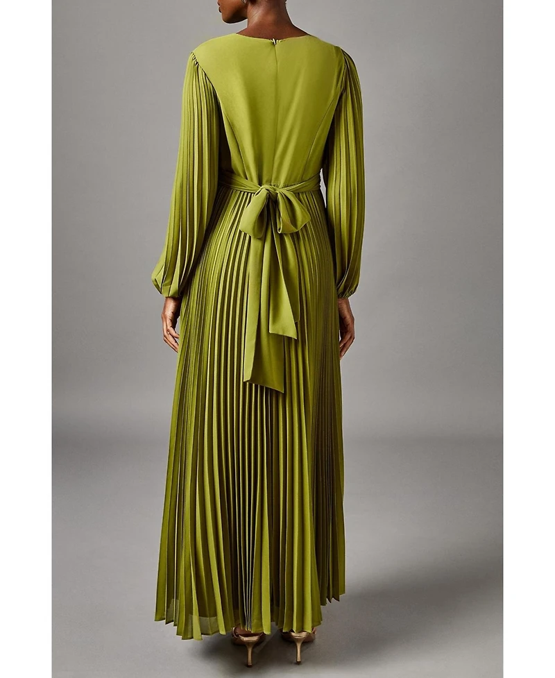 Coast Women's Pleated Wrap Front Dress
