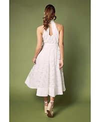 Coast Women's Halterneck Belted Lace Midi Dress