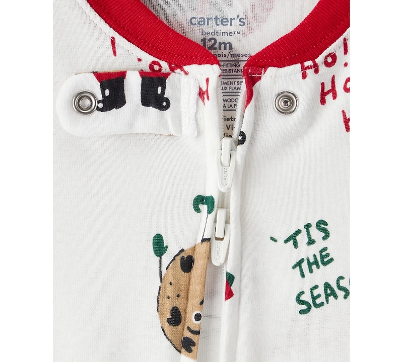 Carter's Baby Boys Christmas Santa Print Long-Sleeve Snug Fit 1-Piece Pajamas