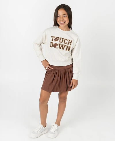 Rare Editions Big Girls 2 piece Touch Down Sweatshirt and Fold Over Skort Set