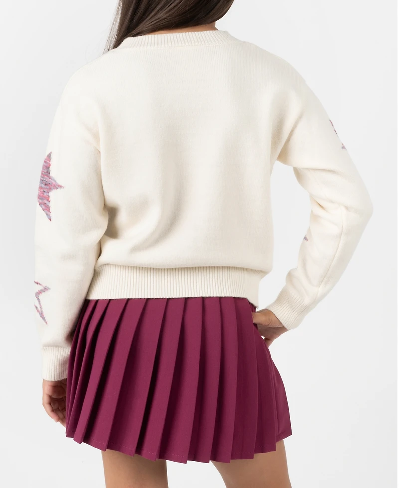 Rare Editions Big Girls 2-Piece Star Sweater and Pleated Skort Set