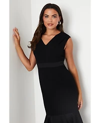 Coast Women's Satin Back Crepe Dress With Peplum