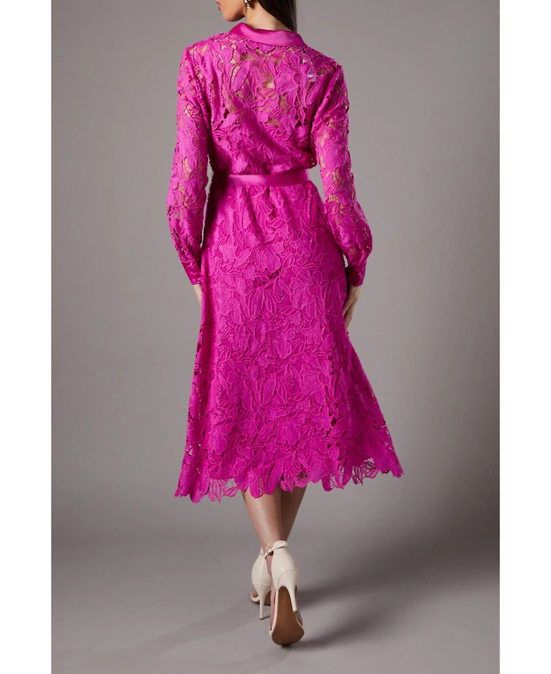 Coast Lace Long Sleeve Shirt Dress