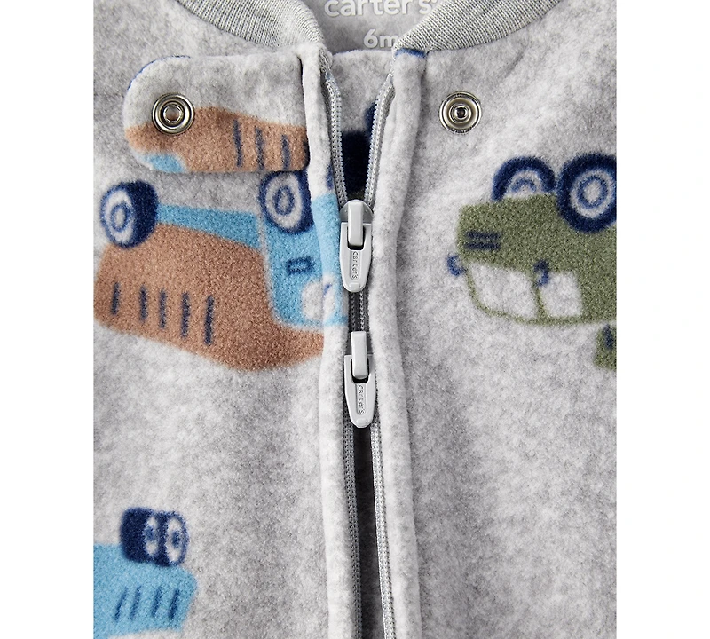 Carter's Baby Boys Construction Truck Zip-Up Sleep and Play Coverall