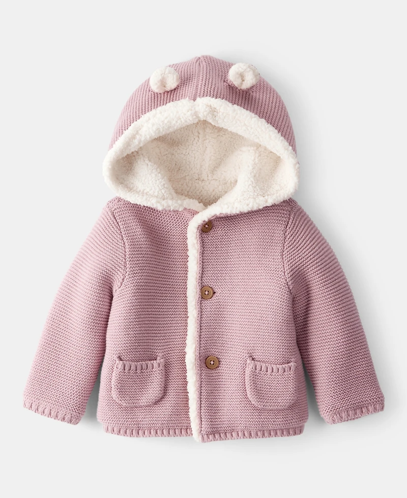 Carter's Baby Girls Sherpa-Lined Cardigan