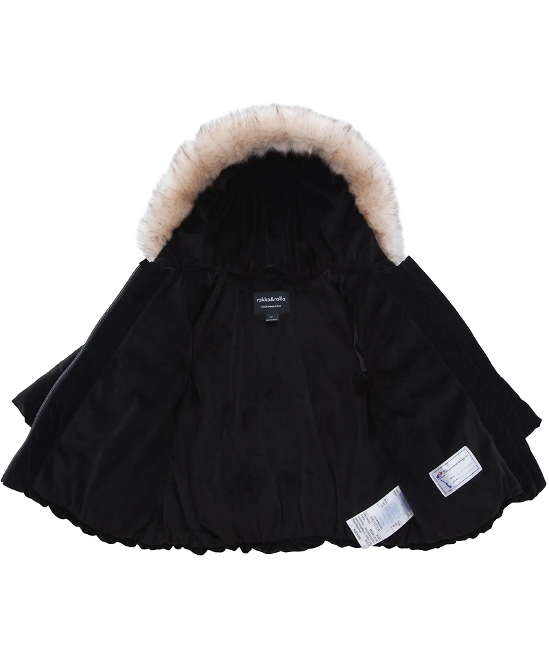 Rokka&Rolla Toddler Girls Luxe Bow Puffer Coat