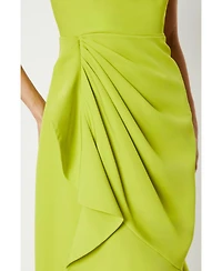 Coast Crepe Ruffle Dress With Low Back