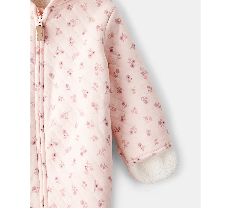 Carter's Baby Girls Long Sleeves Floral Print Jumpsuit