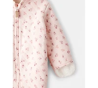 Carter's Baby Girls Long Sleeves Floral Print Jumpsuit