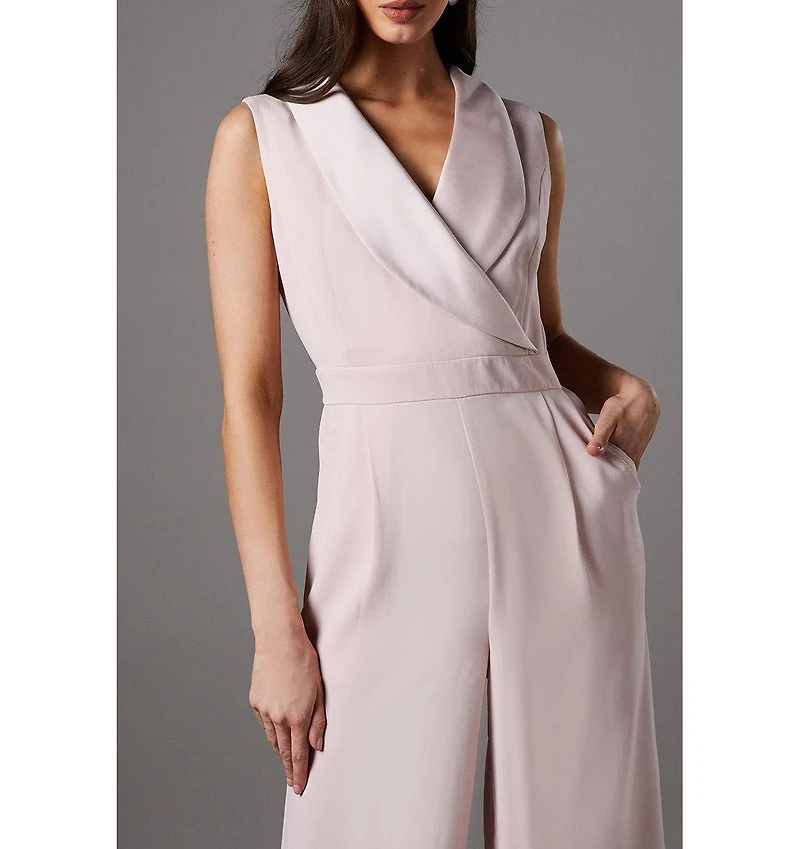 Coast Women's Crepe V-Neck Wrap Wide Leg Jumpsuit