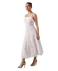 Coast Women's Mesh Sequin Belted Midi Dress