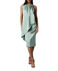 Coast Women's Sleeveless Satin Frill Midi Dress