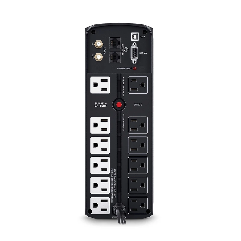 CyberPower CP1500AVRLCDTAA 1500VA/900W Simulated Sinewave Intelligent LCD Mini-Tower Ups System, Taa Compliant, Black