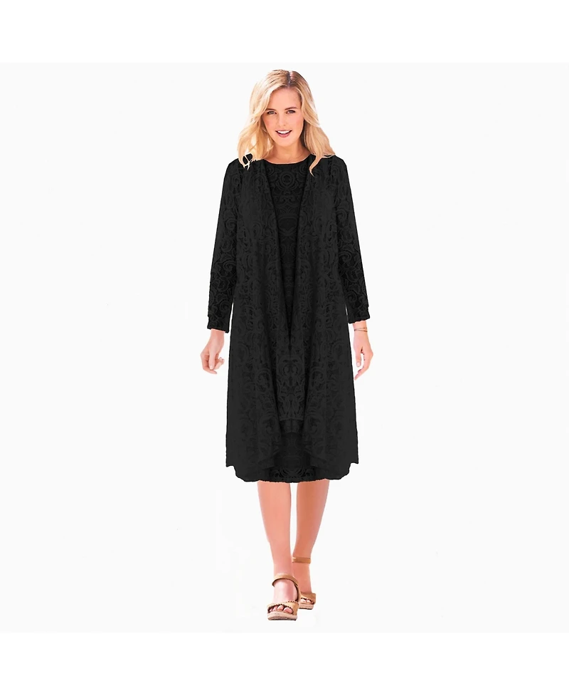 Woman Within Plus 2 Piece Lace Jacket Dress