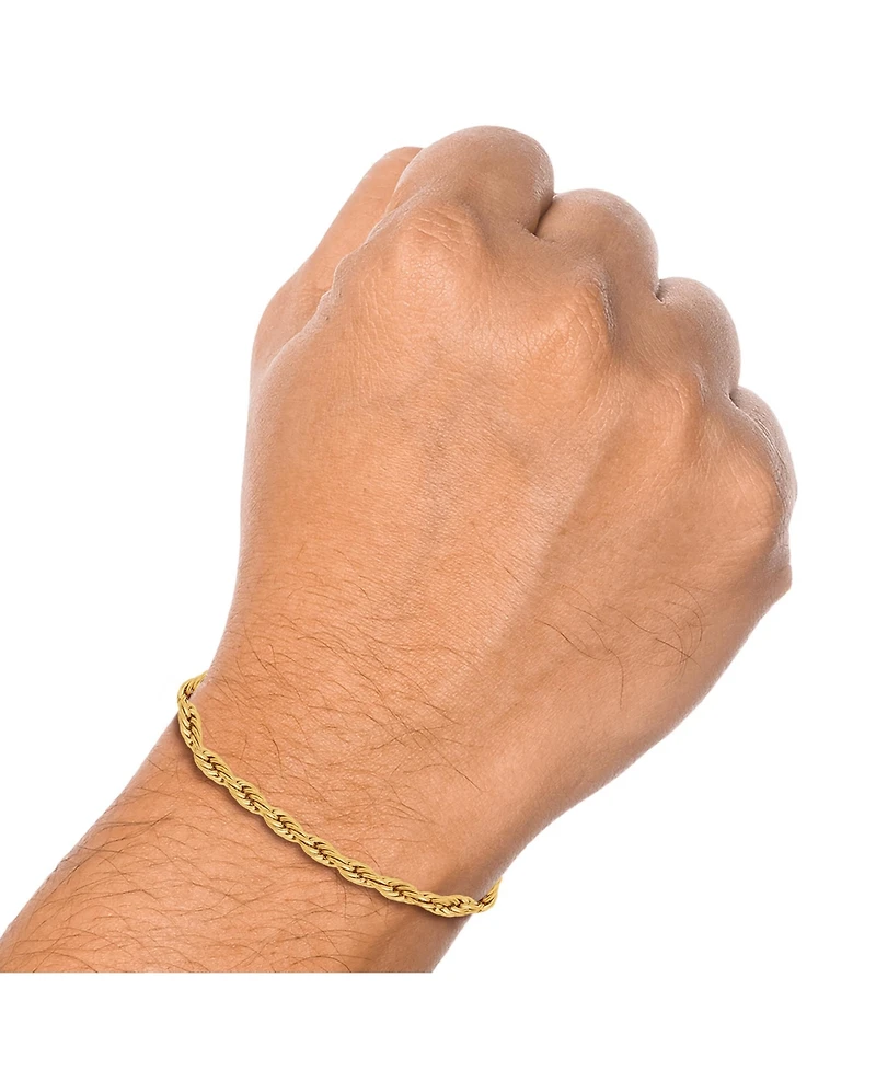 Lucky Brand Mens Gold-Tone Rope Chain Bracelet
