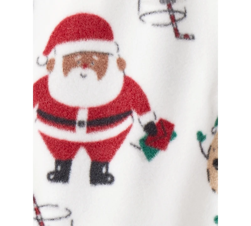Carter's Baby Boys or Girls Santa Print Loose-Fit Fleece Long-Sleeve Sleep and Play