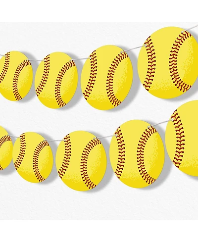 Fastpitch Softball Garland Banner, 30 Feet of Cord, 15 Double-Sided Softballs