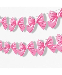 Big Dot of Happiness Tying the Knot Garland Banner, 30 Feet of Cord, 15 Double-Sided Pink Bow Pieces