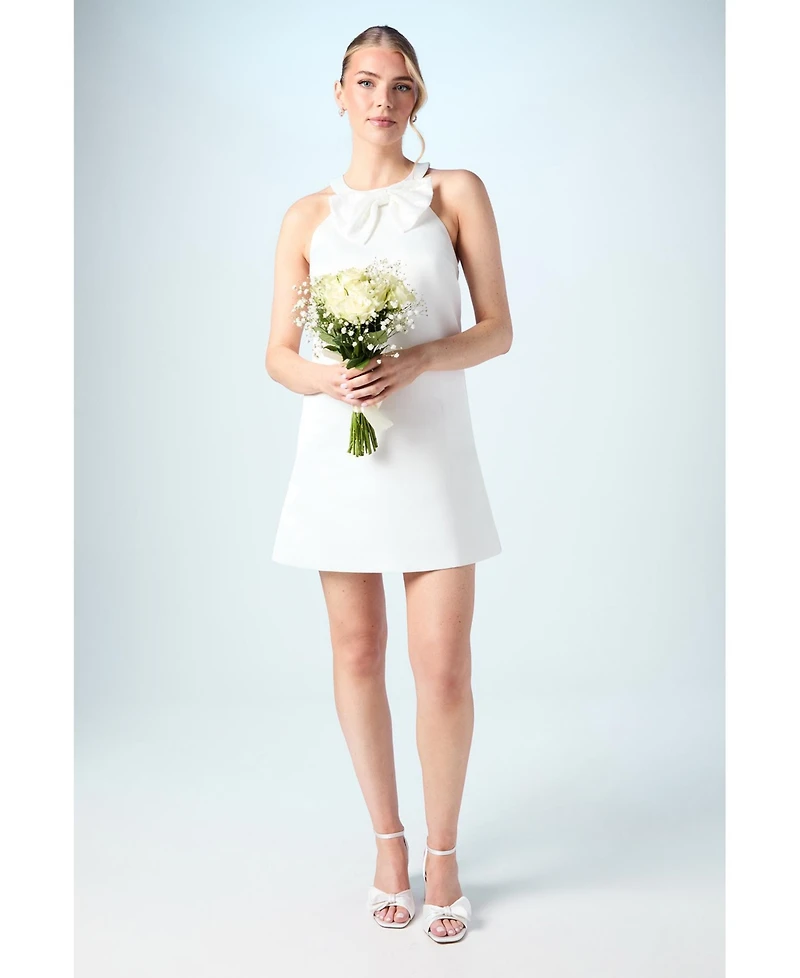 Coast Women's Sequin Bow Shift Bridal Mini Dress
