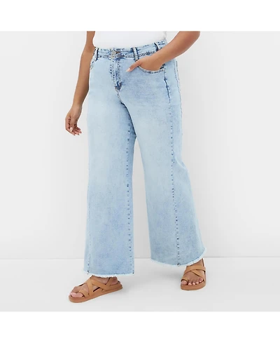 City Chic Women's Harley Fit Aliya Wide Leg Jean