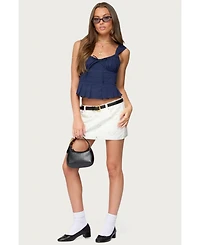 Edikted Women's Tammie Pleated Poplin Top