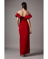 Coast Volume Sleeve Corset Column Maxi Dress