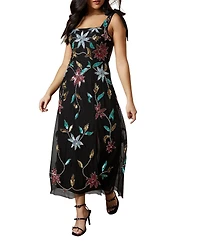 Oasis Floral Embellished Split Midi Dress