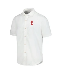 Tommy Bahama Men's White Usc Trojans Coconut Point Palm Vista IslandZone Camp Button-Up Shirt