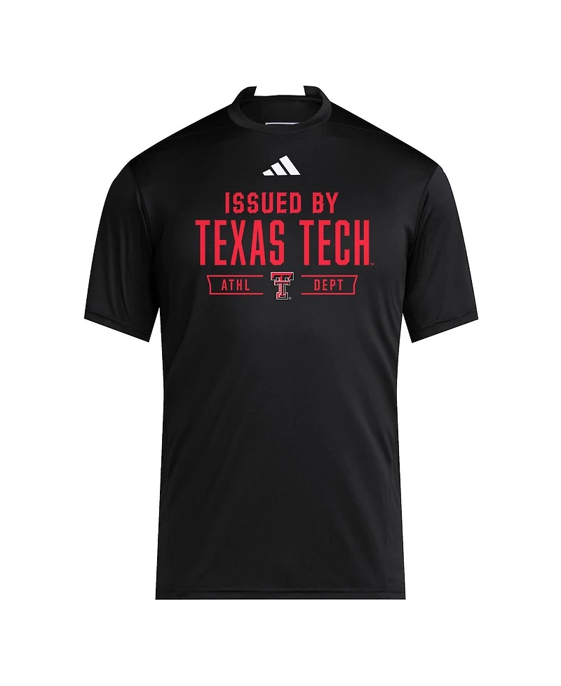 Adidas Men's Black Texas Tech Red Raiders 2025 Training Performance Team T-Shirt