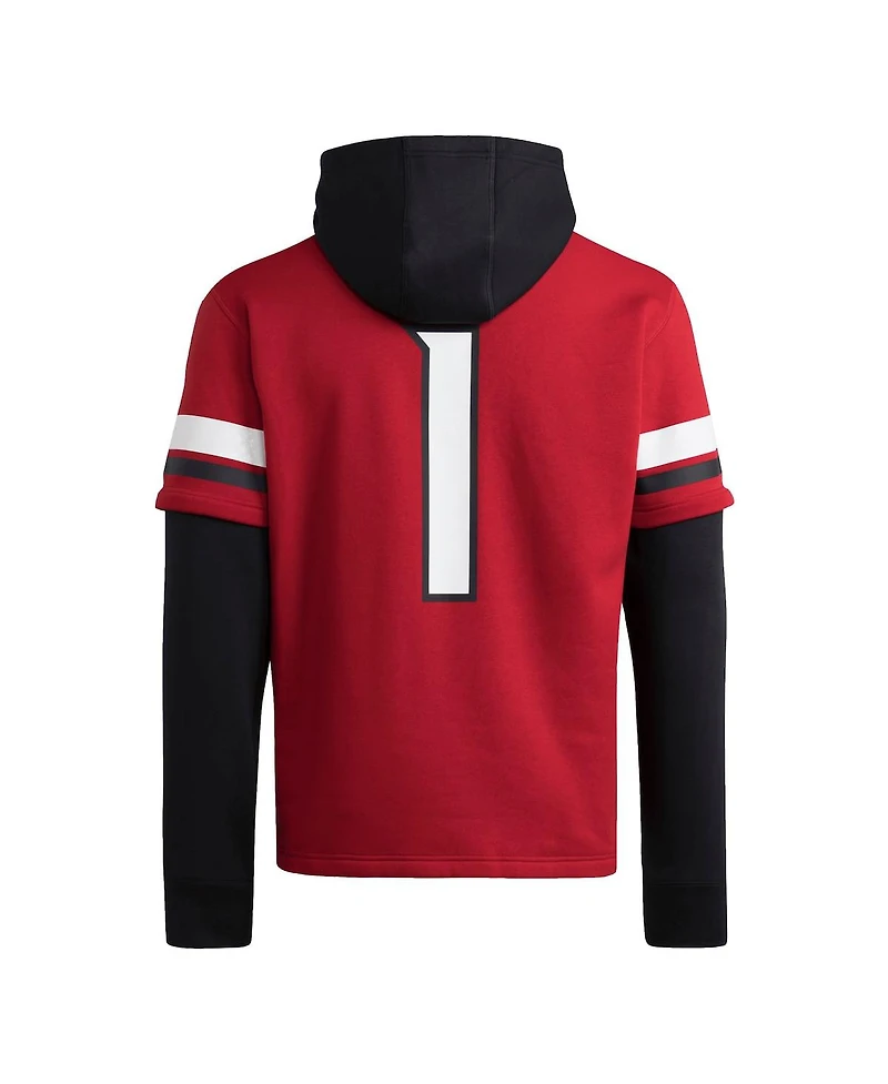 Adidas Men's Red Louisville Cardinals Jersey Pullover Hoodie