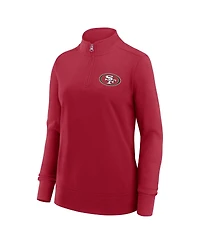 Logo Athletic Women's Scarlet San Francisco 49ers Velocity Quarter-Zip Jacket