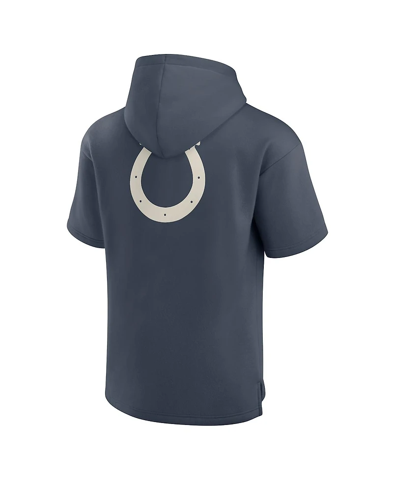 Fanatics Men's Navy Indianapolis Colts Elements Future Ground Lettering Short Sleeve Pullover Hoodie