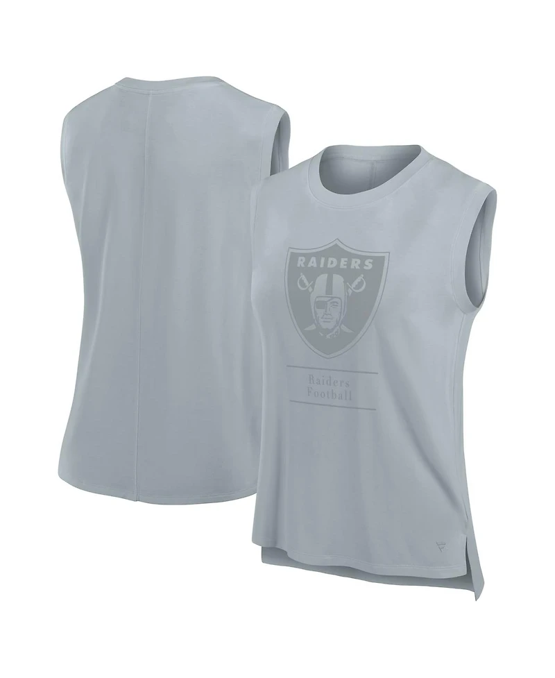 Fanatics Women's Gray Las Vegas Raiders Studio Embrace Tank Top
