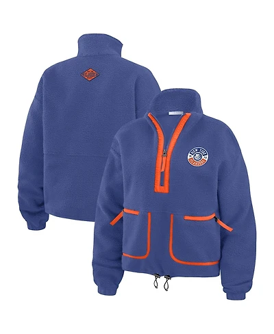 Wear by Erin Andrews Women's Royal New York Islanders Polar Fleece Half-Zip Jacket
