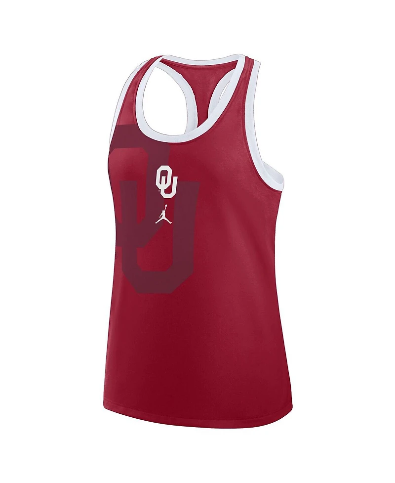 Jordan Women's Crimson Oklahoma Sooners Primetime Racerback Tri-Blend Tank Top