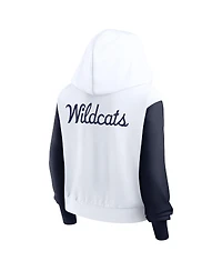 Nike Women's White Arizona Wildcats Cropped Beyond Capability Color-Block Script Full-Zip Hoodie