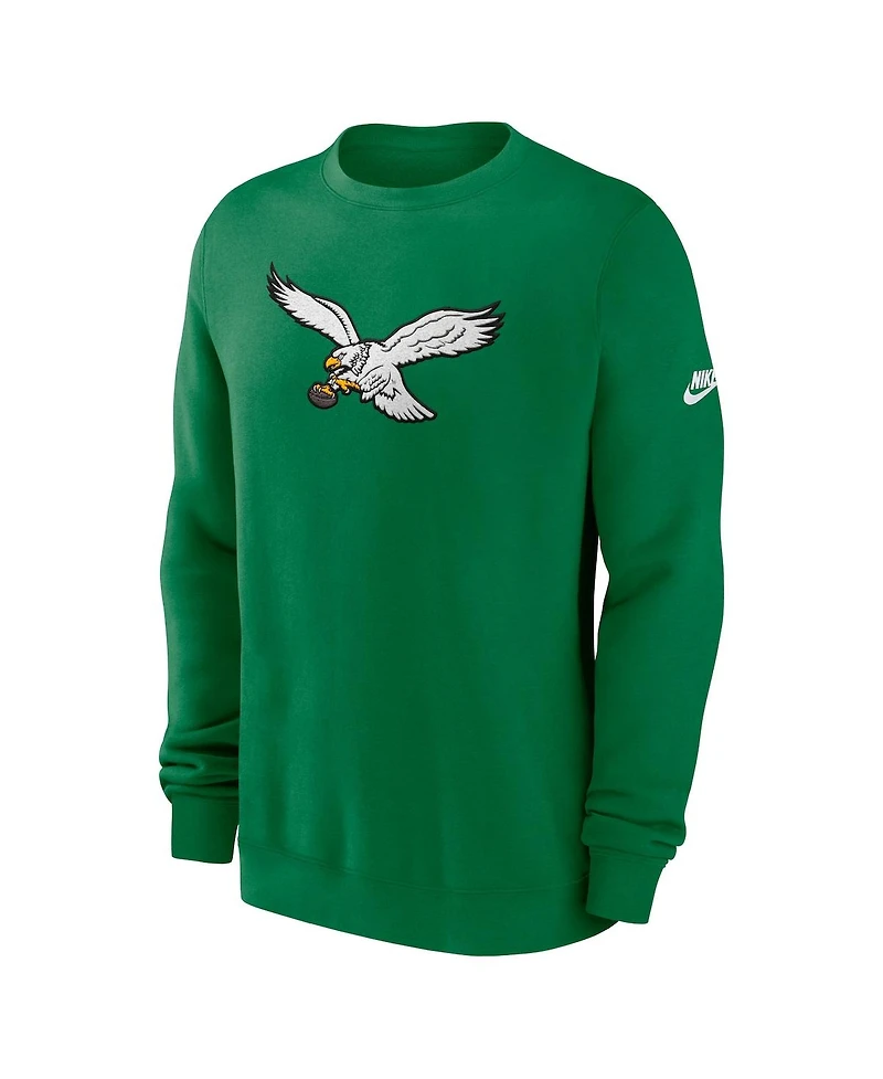Nike Men's Kelly Green Philadelphia Eagles Swing Pass Rewind Club Pullover Sweatshirt