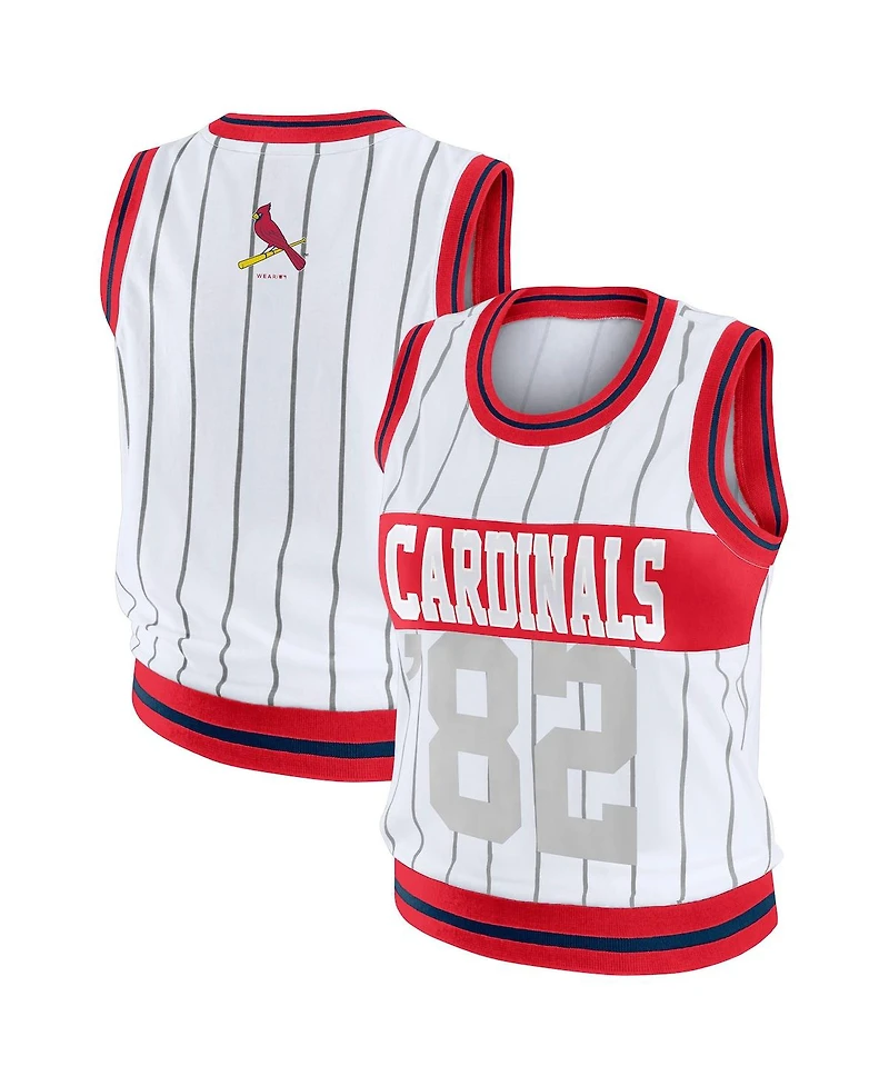 Wear by Erin Andrews Women's White St. Louis Cardinals Sporty Tank Top