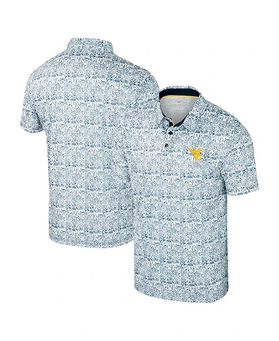 Colosseum Men's Navy West Virginia Mountaineers It's Time Allover Print Polo Shirt