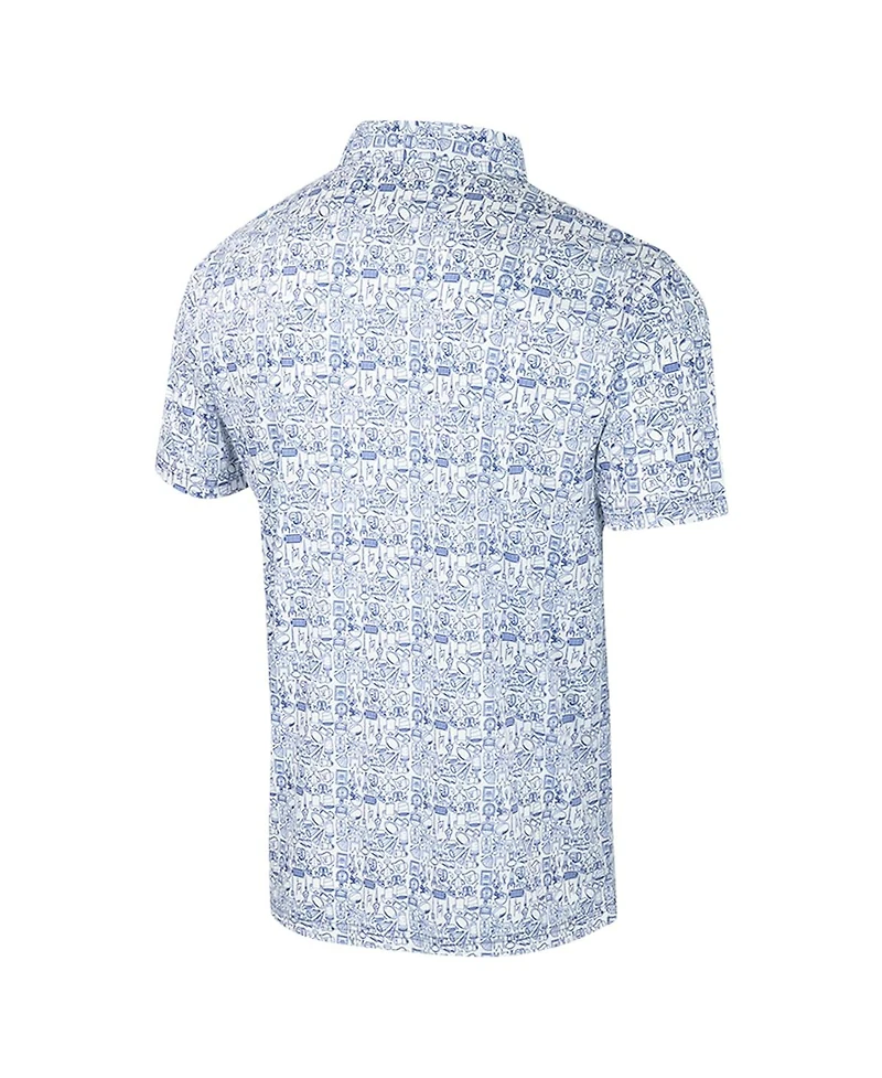 Colosseum Men's Royal Pitt Panthers It's Time Allover Print Polo Shirt