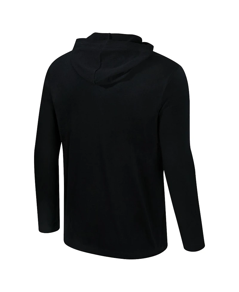 Colosseum Men's Black Boise State Broncos Color Pop Active Blend 2-Hit Long Sleeve Hooded T-Shirt