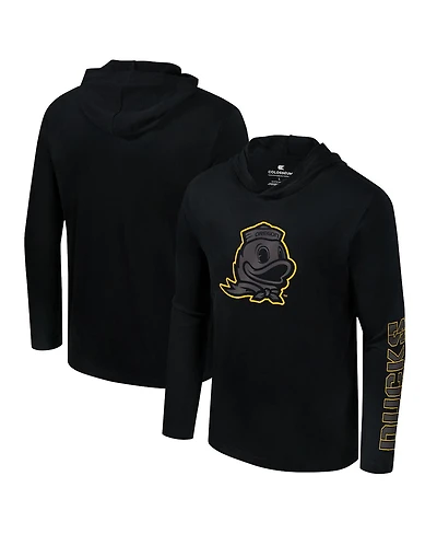 Colosseum Men's Black Oregon Ducks Color Pop Active Blend 2-Hit Long Sleeve Hooded T-Shirt