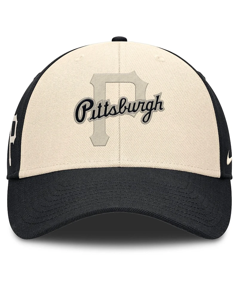 Nike Men's Black/Natural Pittsburgh Pirates Statement Club Performance Adjustable Hat