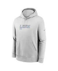 Nike Men's Gray Detroit Lions Edge Pack French Terry Club Pullover Hoodie