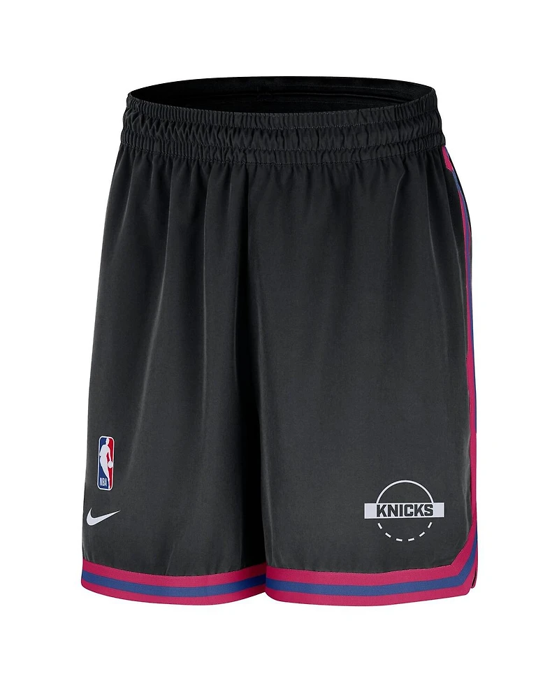 Nike Men's Black New York Knicks Authentic Practice Dna Woven Performance Shorts